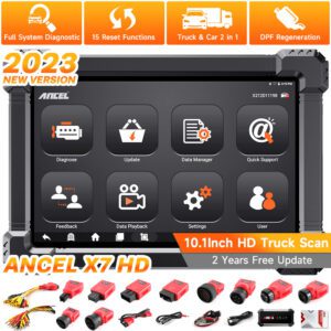 X7 HD - Professional Heavy Duty Truck Scanner ,10.1 Inch HD Truck scan.
