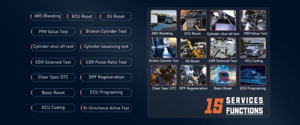 X7 HD - Professional Heavy Duty Truck Scanner with diff functions .