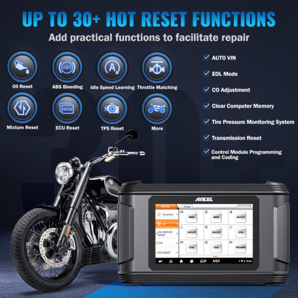 Motorcycle Diagnostic Tool Scanner - MT500 eu with reset functions