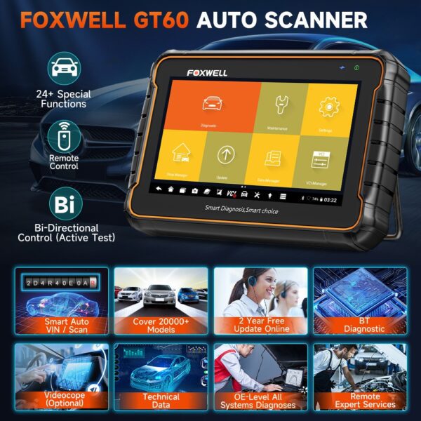 Foxwell GT60 Scanner All System Bluetooth TPMS DPF ABS Tool car scanner