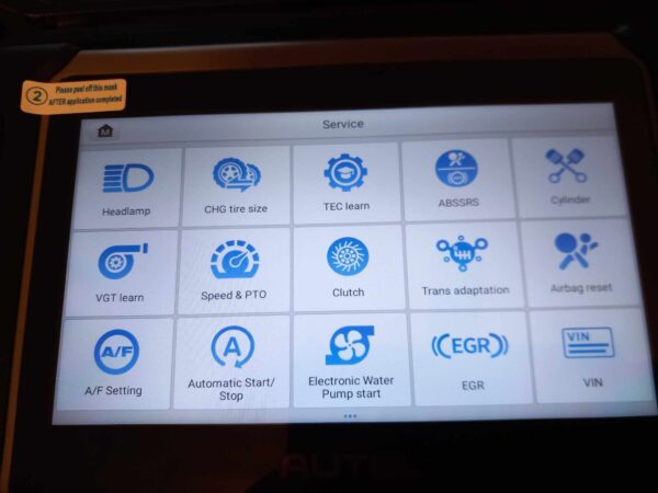 Autel MaxiCOM MK808K-BT diagnosis tablet with some function.