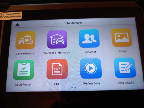 Autel MaxiCOM MK808K-BT diagnosis tablet screen