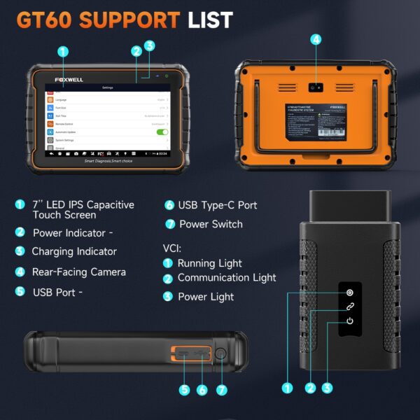 Foxwell GT60 Scanner All System Bluetooth TPMS DPF ABS Tool car scanner