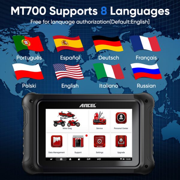 ANCEL MT700 Motorcycle Full System Diagnostic Tool with support 8 languages