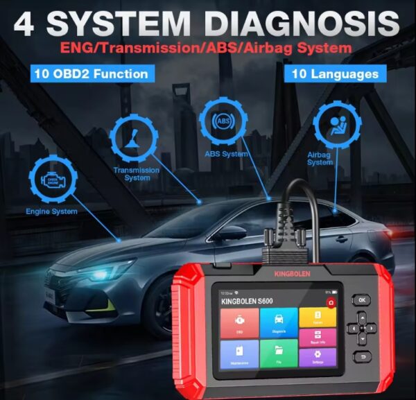 2024 Kingbolen S600 OBD2 Car Diagnostic car scanner with 4 system