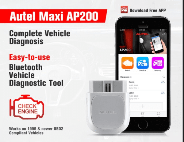 AUTEL AP200 Bluetooth OBD2 Scanner Code Reader with Full Systems Diagnostic for DIYers diagnosis
